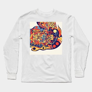 mister pakal the mayan agent astronaut ecopop art Long Sleeve T-Shirt